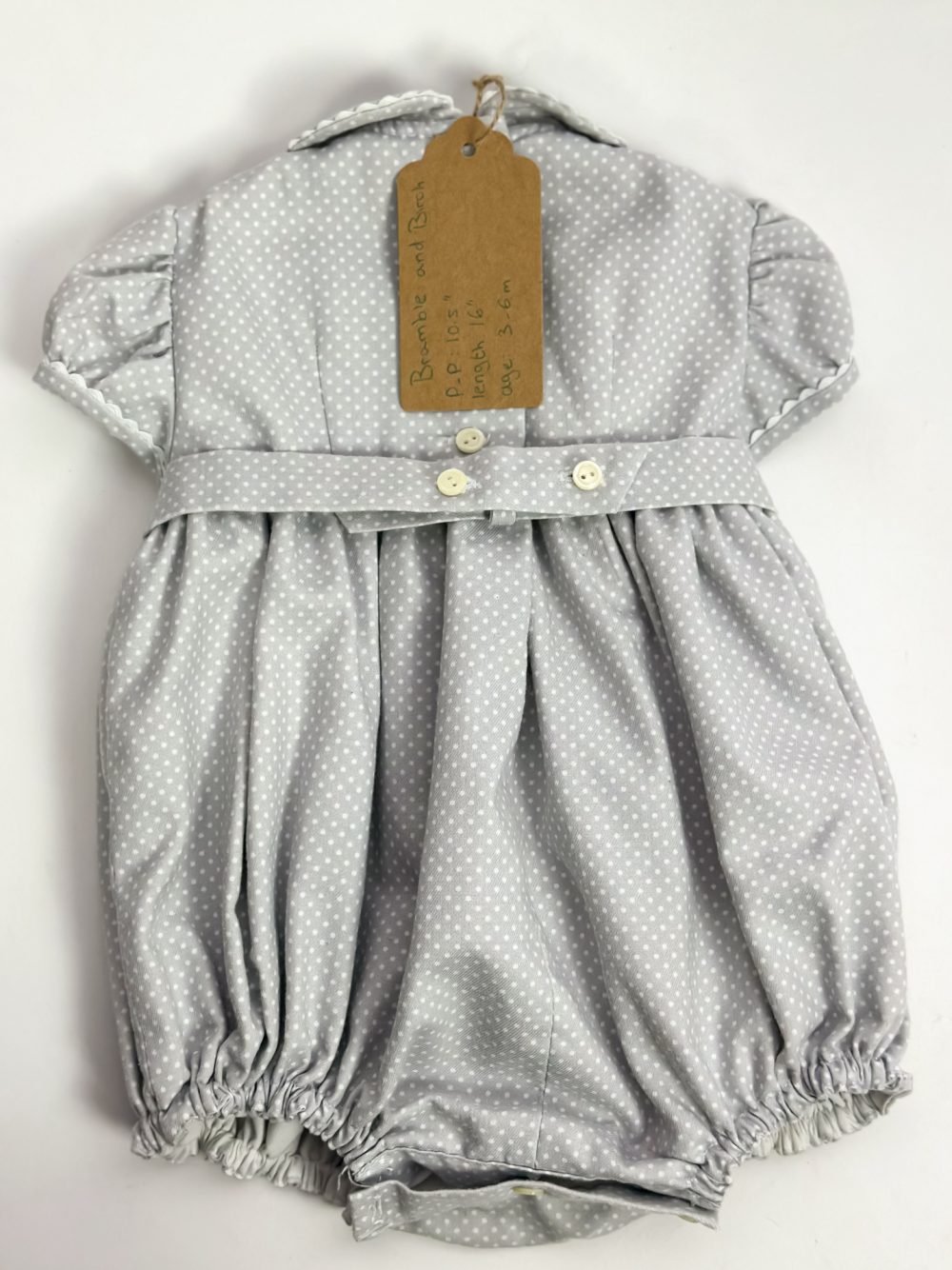 Frankie Smocked Romper (3-6m) - Image 3